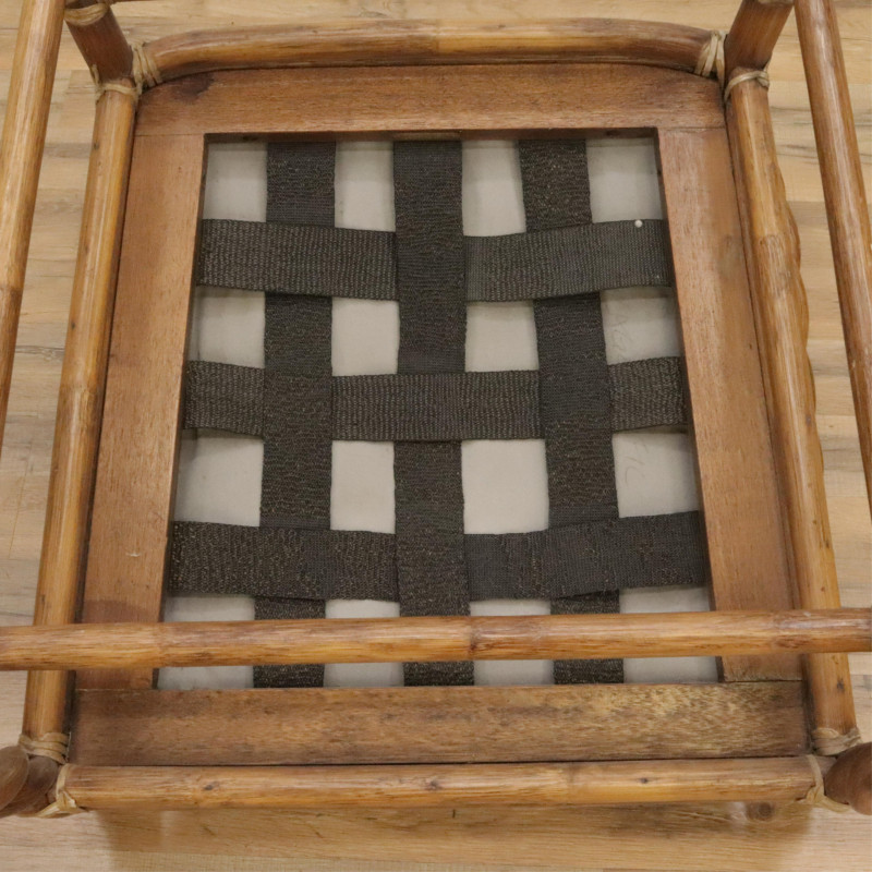 Pair Vintage McGuire Twist Chairs/Ottoman