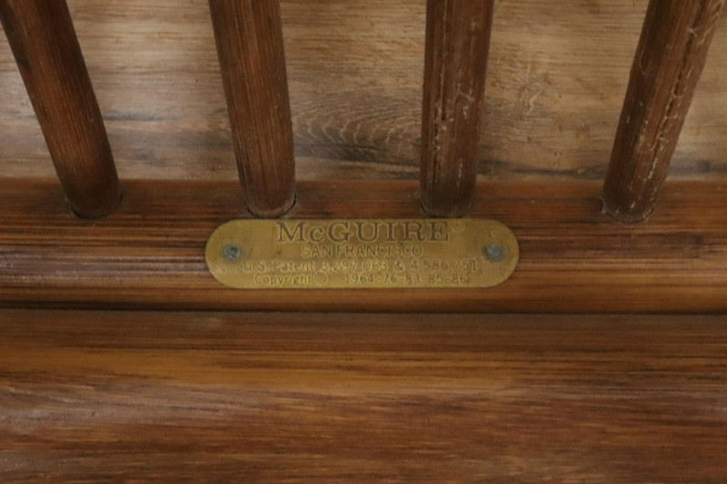 Pair Vintage McGuire Twist Chairs/Ottoman