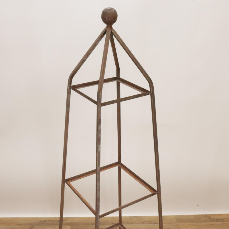 Pair Iron Obelisk Form Etageres