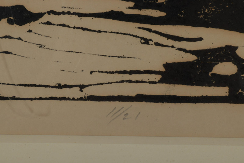 Robert Freimark 'Freight Yard' 1956 Color Woodcut