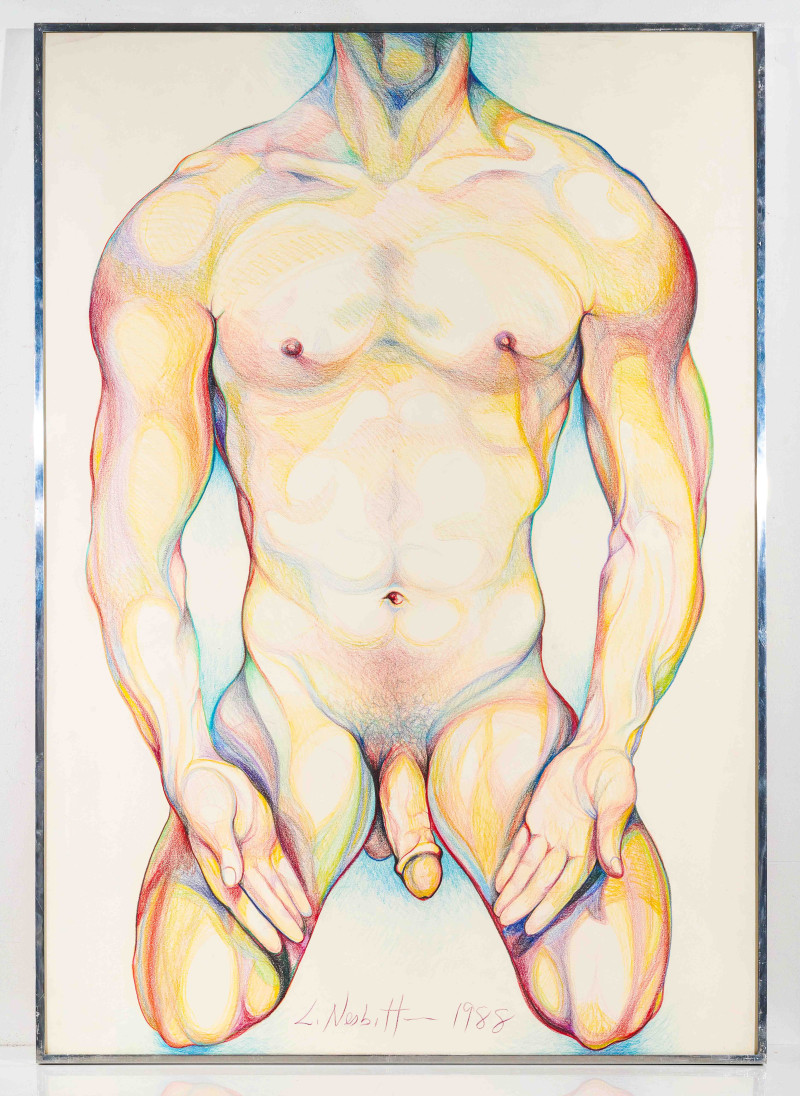 Lowell Nesbitt - Polychrome Male Nude (Palms Upturned)