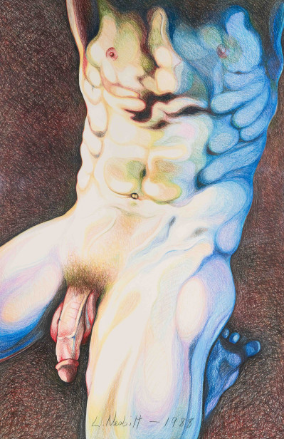 Image for Lot Lowell Nesbitt - Male Nude in Blues