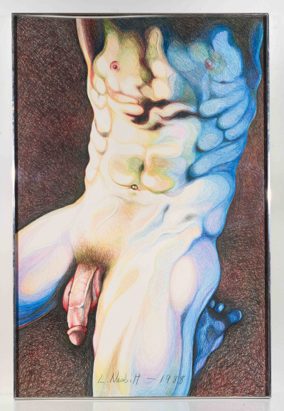 Lowell Nesbitt - Male Nude in Blues