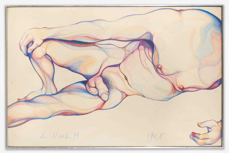 Lowell Nesbitt - Polychrome Male Reclining Nude