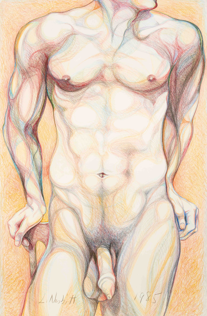 Lowell Nesbitt - Nude Male Reclining in Chair