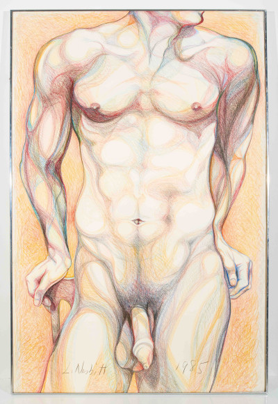 Lowell Nesbitt - Nude Male Reclining in Chair