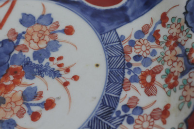 Japanese Iron Teapot and Imari Octagonal Plate