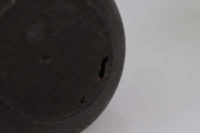 Japanese Iron Teapot and Imari Octagonal Plate