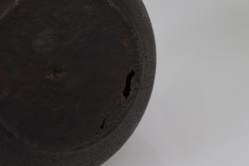 Japanese Iron Teapot and Imari Octagonal Plate