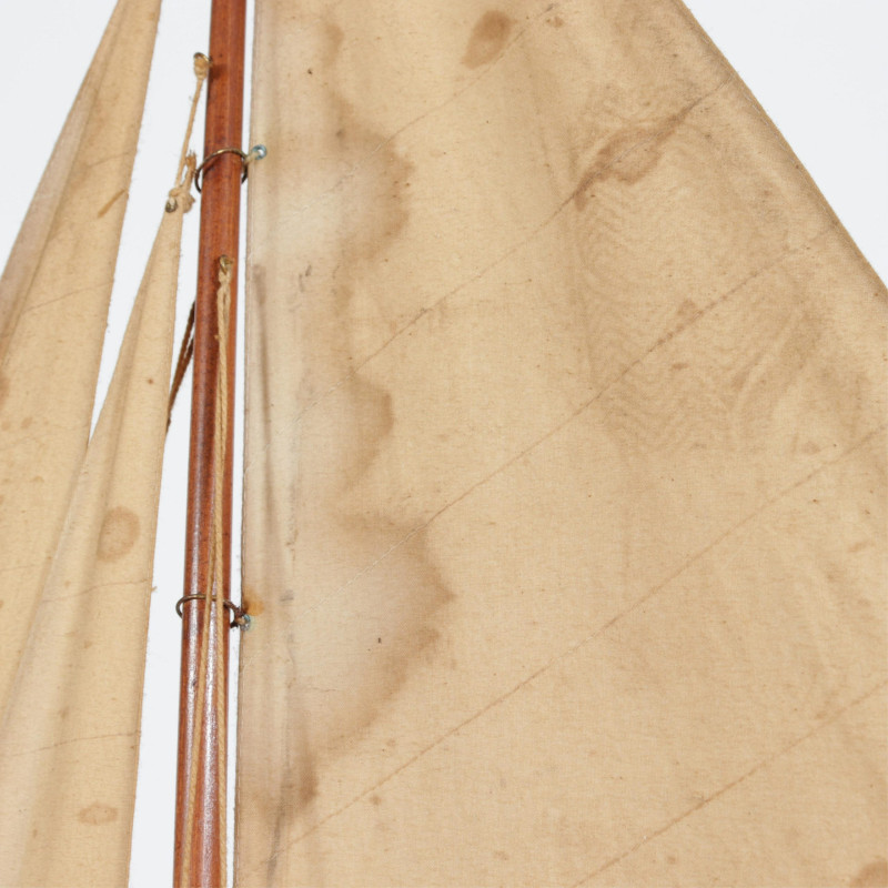 Vintage Wooden Sailboat Scale Model