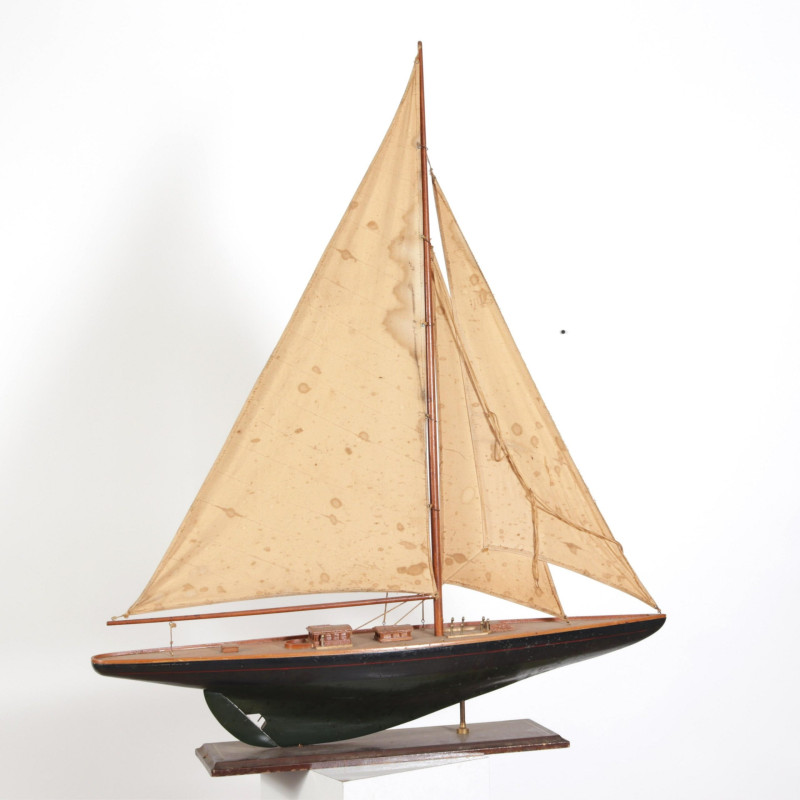 Vintage Wooden Sailboat Scale Model