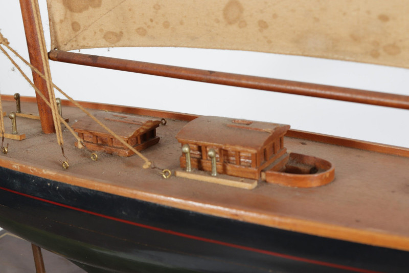 Vintage Wooden Sailboat Scale Model