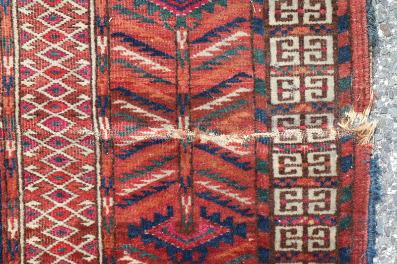 Tekke Turkoman Bokhara Rug 4&apos;2&apos; x 4&apos;8&apos; E 20th C