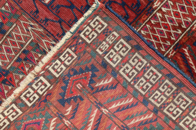 Tekke Turkoman Bokhara Rug 4&apos;2&apos; x 4&apos;8&apos; E 20th C