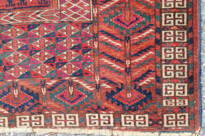 Tekke Turkoman Bokhara Rug 4&apos;2&apos; x 4&apos;8&apos; E 20th C