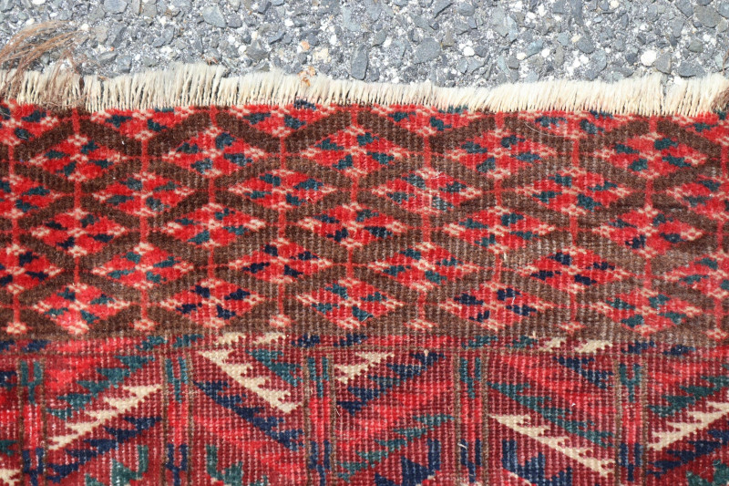 Tekke Turkoman Bokhara Rug 4&apos;2&apos; x 4&apos;8&apos; E 20th C