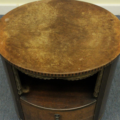 Whimsical Oval Two Drawer Stage Curtain Side Table