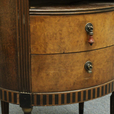 Whimsical Oval Two Drawer Stage Curtain Side Table