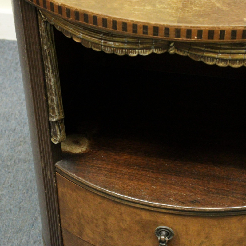 Whimsical Oval Two Drawer Stage Curtain Side Table