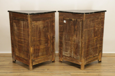 Pr French Provincial Style Corner Cabinets 19th C