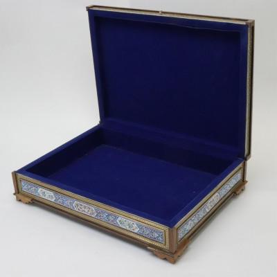 Indian Floral Enamel and Gilt Decorated Box