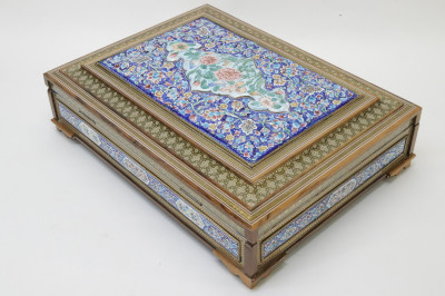 Indian Floral Enamel and Gilt Decorated Box