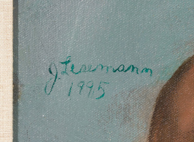 Joan Lesemann - Portrait of a Woman in a Green Dress