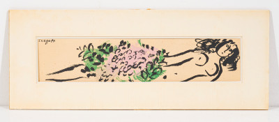 Marc Chagall - invitation card for the exhibition 'Céramiques, sculptures et Les Fables de La Fontaine'