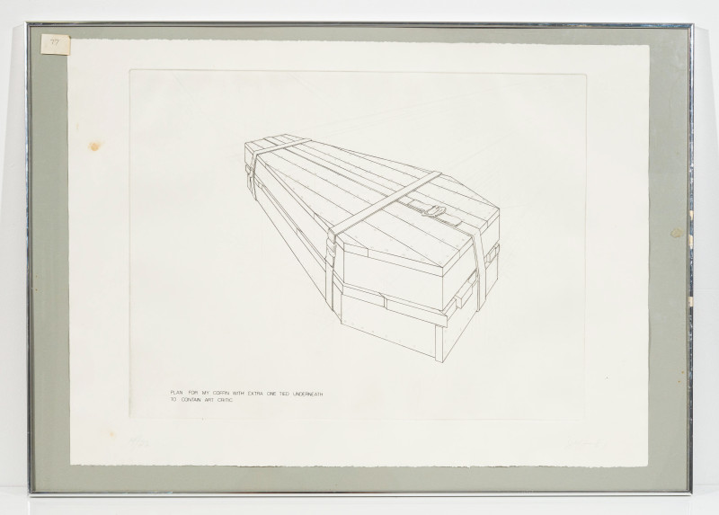 Jeff Russell - Plan for My Coffin with Extra One Tied Underneath to Contain Art Critic