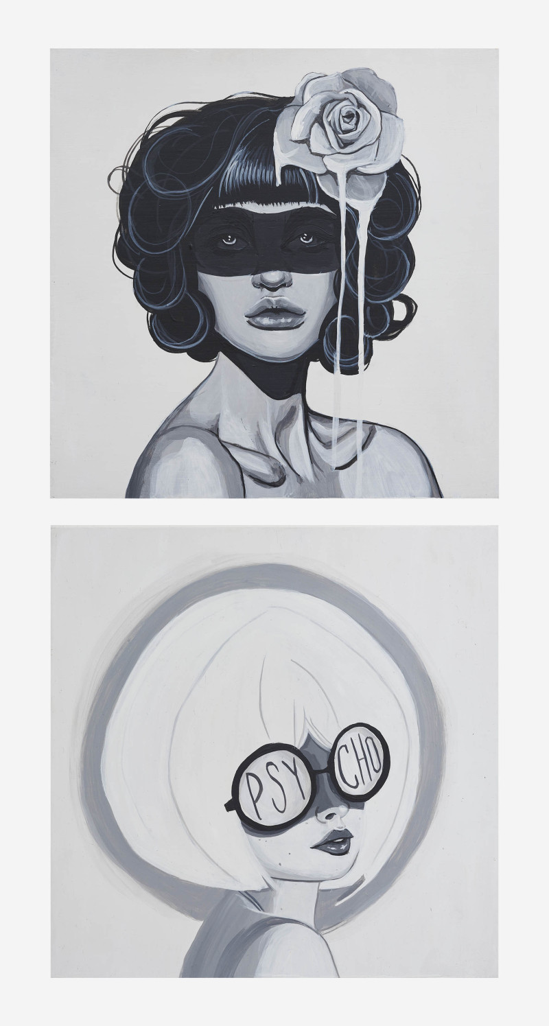 Amanda Stalter - Group of two (2) women in black and white)