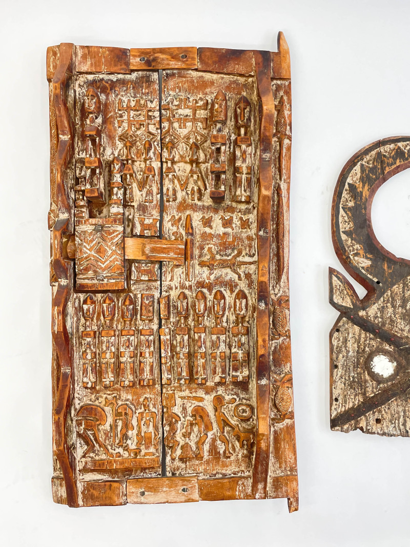 Dogon Door and 2 decorative African wall hanging items