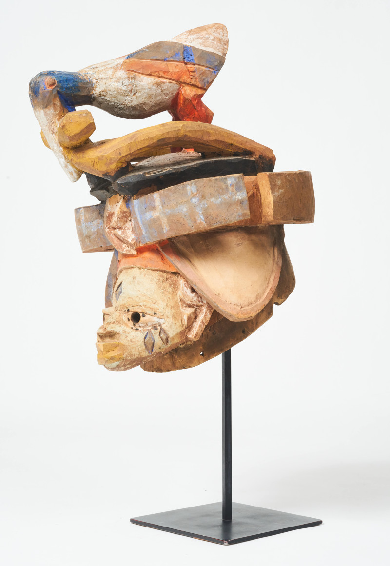 Yoruba (Western Africa), Gelede mask of bird with two snakes