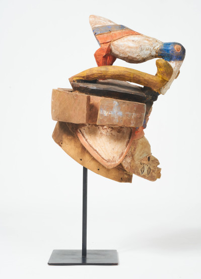 Yoruba (Western Africa), Gelede mask of bird with two snakes