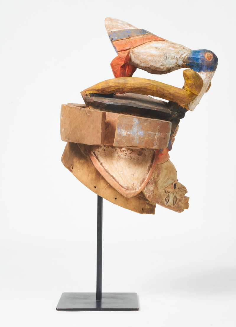 Yoruba (Western Africa), Gelede mask of bird with two snakes