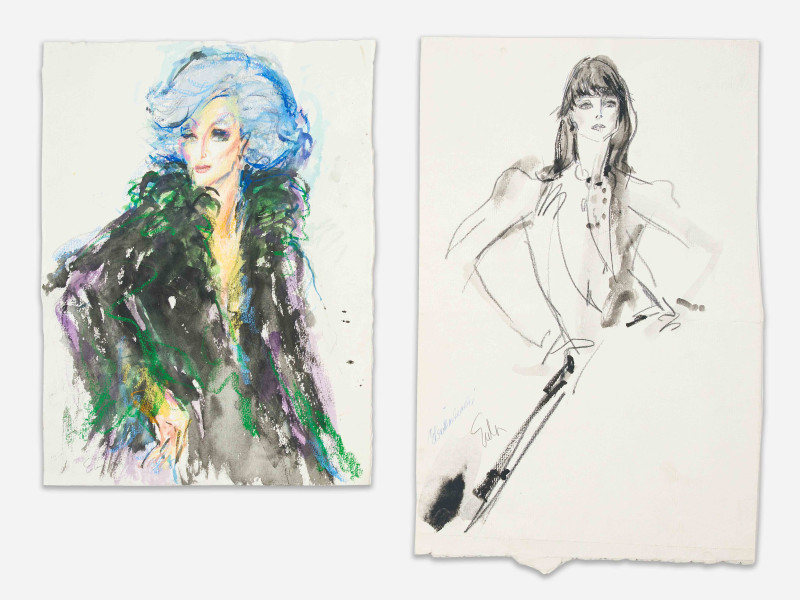 Joe Eula - Two Works-Watercolor Portrait and Illustration