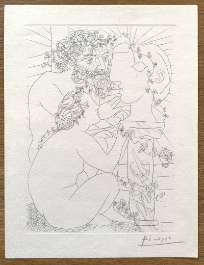 Pablo Picasso - Sculpture, Modèle accroupi et Tête sculptée, from La Suite Vollard