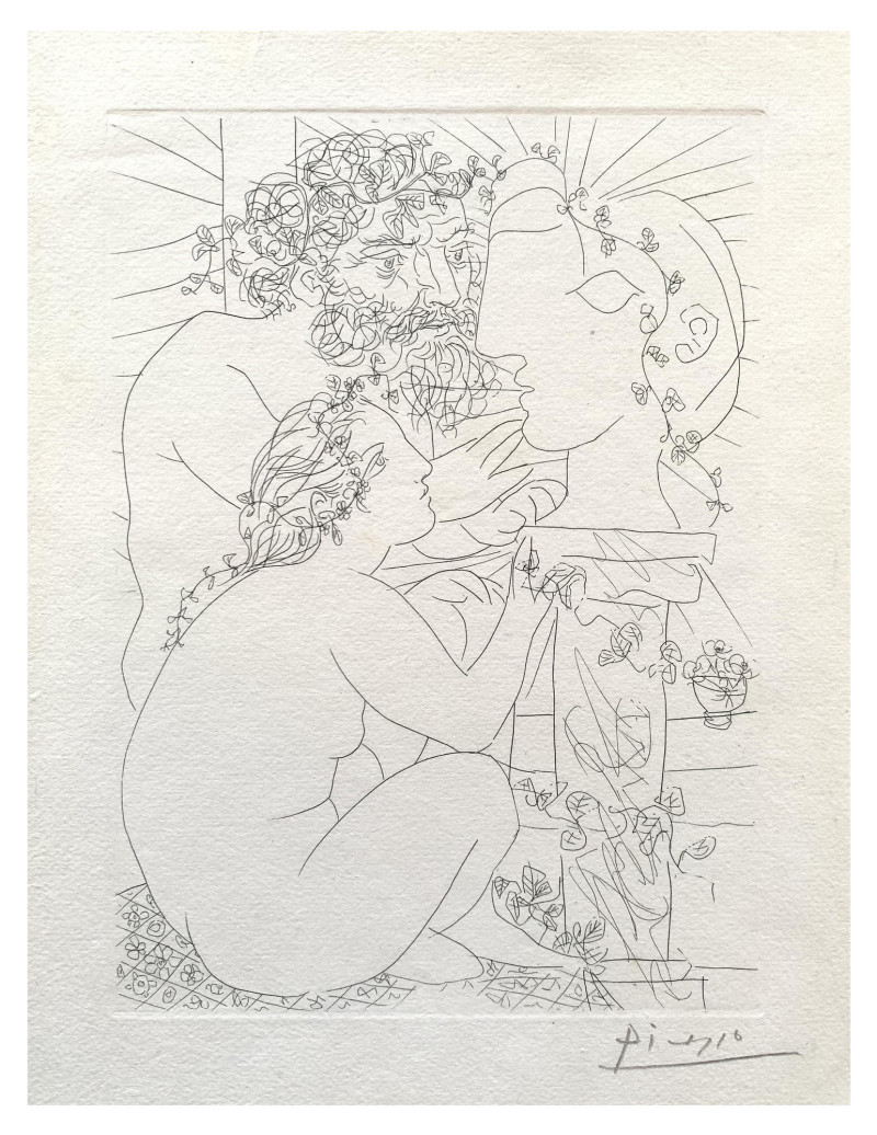 Pablo Picasso - Sculpture, Modèle accroupi et Tête sculptée, from La Suite Vollard