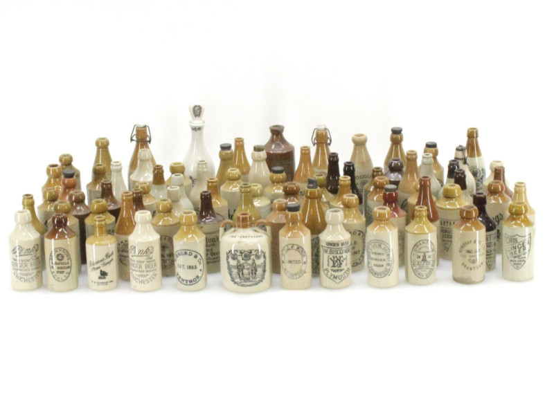 Group of Vintage Stoneware Ginger Beer Bottles