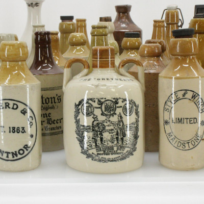 Group of Vintage Stoneware Ginger Beer Bottles