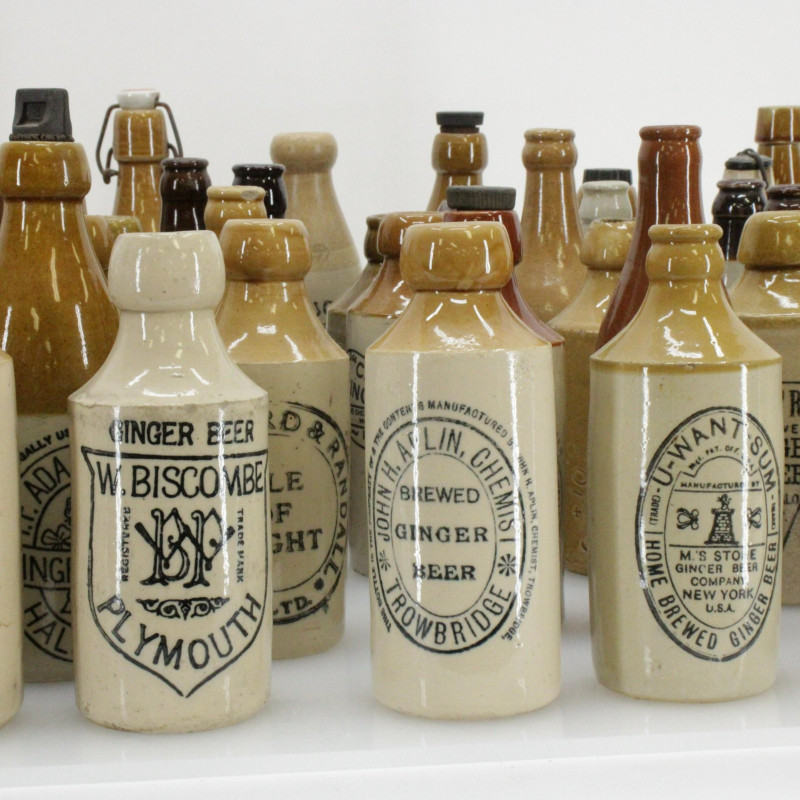 Group of Vintage Stoneware Ginger Beer Bottles