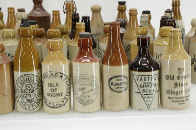 Group of Vintage Stoneware Ginger Beer Bottles
