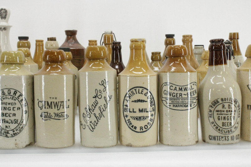 Group of Vintage Stoneware Ginger Beer Bottles