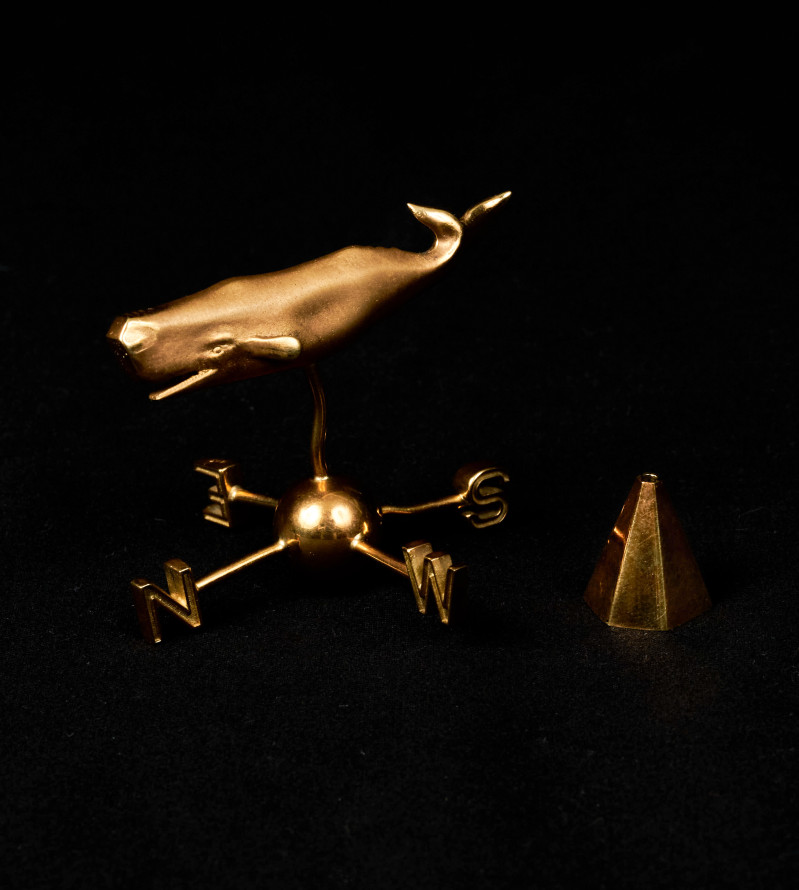 James Houston for Steuben Glass - Cupola with Golden Whale weathervane