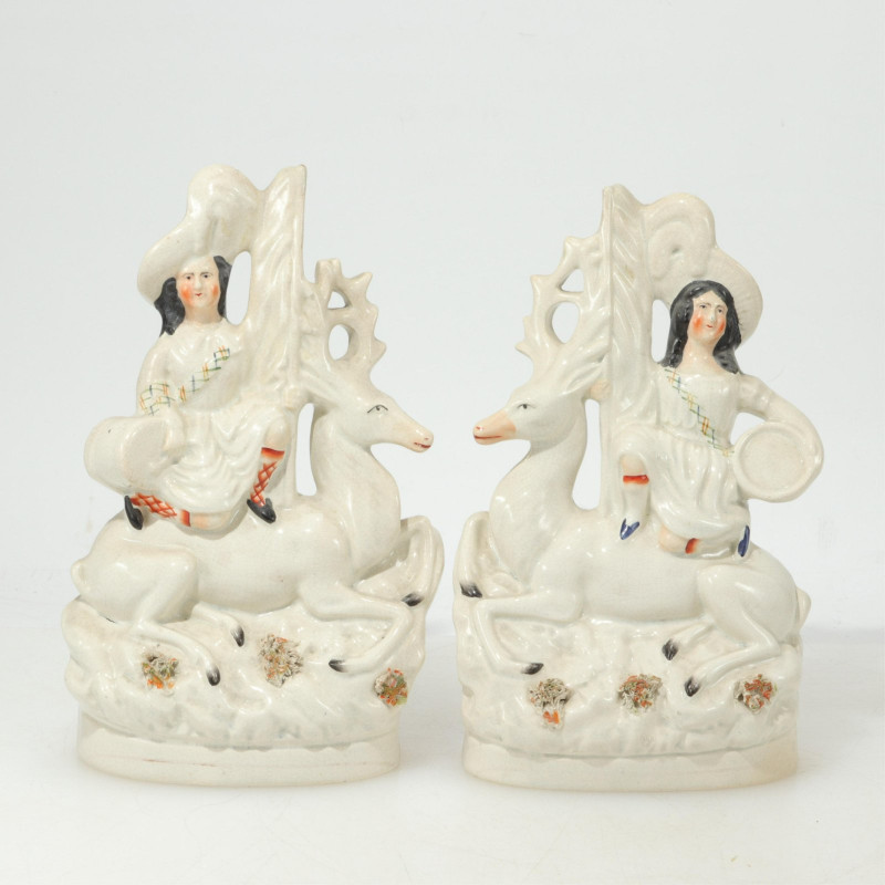 Group of 4 Staffordshire Figures with Stags