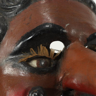 Vintage Mexican Painted Wood "Cinco de Mayo" Mask