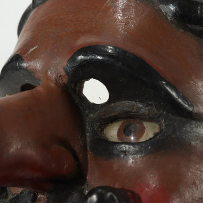 Vintage Mexican Painted Wood "Cinco de Mayo" Mask