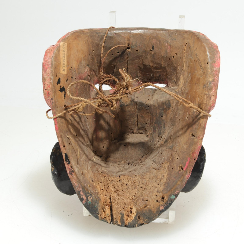 Vintage Mexican Painted Wood "Cinco de Mayo" Mask