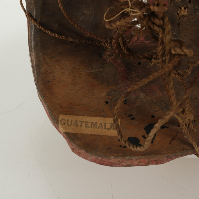 Vintage Mexican Painted Wood "Cinco de Mayo" Mask