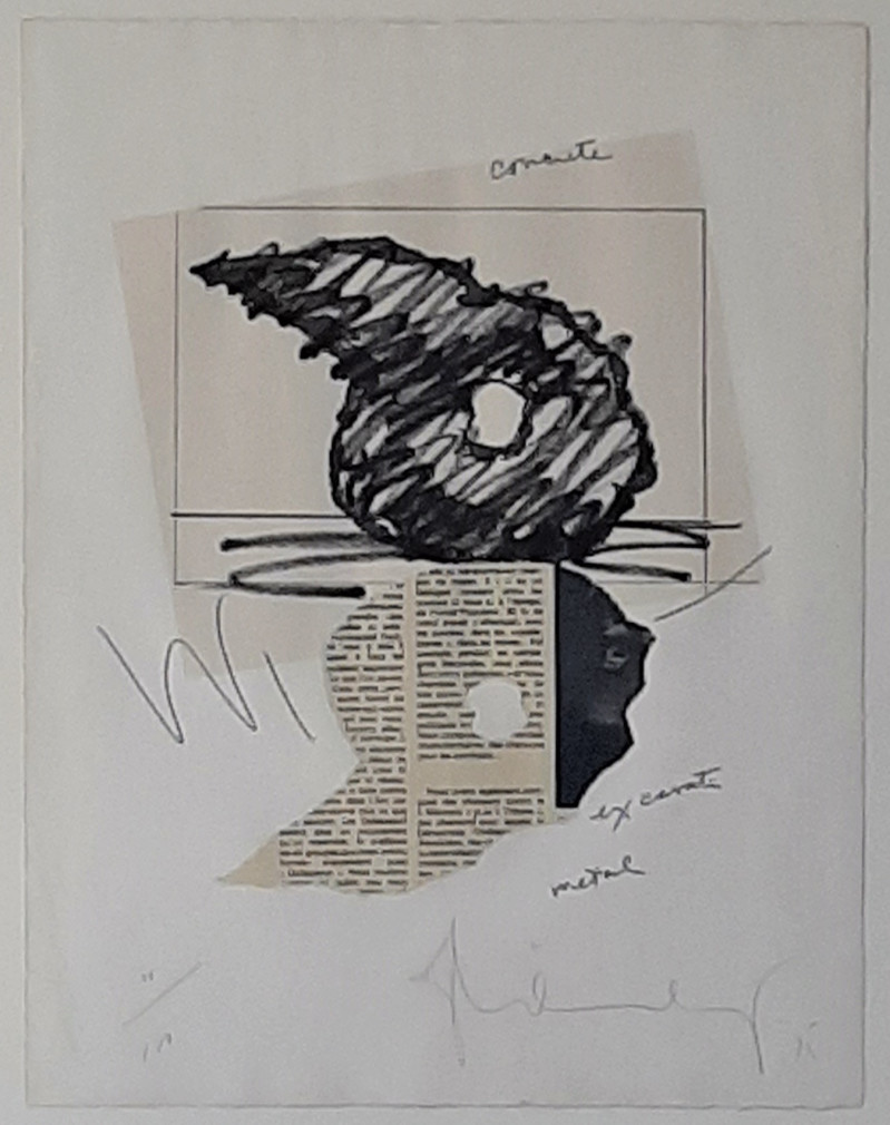 Claes Oldenburg - Study for a Sculpture in the Form of an inverted Q: above and below Ground