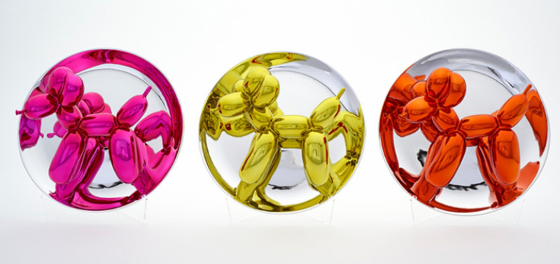 Jeff Koons - Balloon Dog Set of 3 (Magenta, Yellow, and Orange)